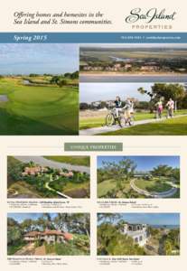 Offering homes and homesites in the Sea Island and St. Simons communities. Spring5161 • seaislandproperties.com