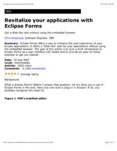 Revitalize your applications with Eclipse Forms[removed]:59 AM Revitalize your applications with Eclipse Forms