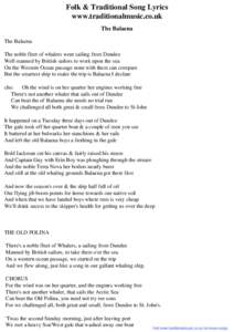 Folk & Traditional Song Lyrics - The Balaena
