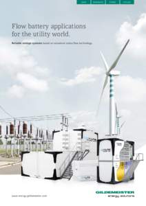 SAVE  Flow battery applications for the utility world. Reliable storage systems based on vanadium redox flow technology.