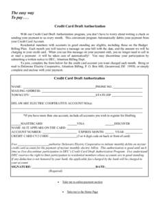 Credit Card Draft Authorization Form[removed]