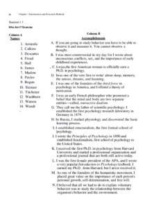 38  Chapter 1 Introduction and Research Methods Handout 1.1 Who Am I? Exercise