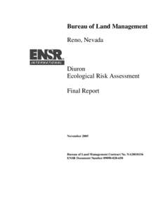 Bureau of Land Management   Reno, Nevada Diuron