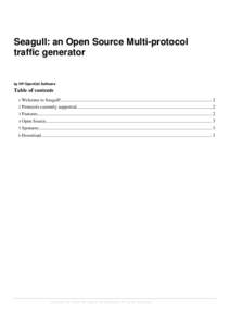 Seagull: an Open Source Multi-protocol traffic generator by HP OpenCall Software  Table of contents