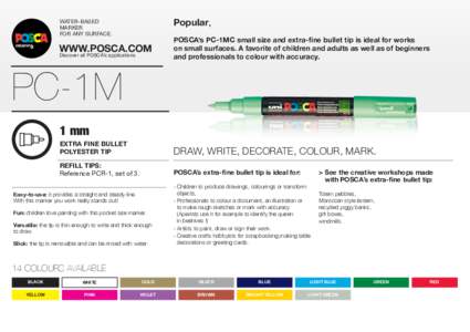 Popular,  Water-based marker for any surface.