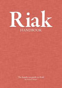 Riak Handbook Mathias Meyer Revision 27e1e7fb  Table of Contents