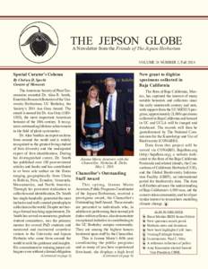 THE JEPSON GLOBE A Newsletter from the Friends of The Jepson Herbarium VOLUME 24 NUMBER 2, Fall 2014