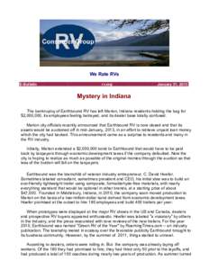 We Rate RVs E-Bulletin rv.org  January 31, 2013