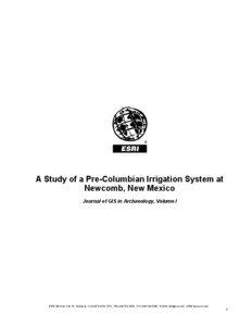 A Study of a Pre-Columbian Irrigation System at Newcomb, New Mexico Journal of GIS in Archaeology, Volume I