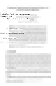 LNAIContinuous Time Bayesian Networks for Host Level Network Intrusion Detection