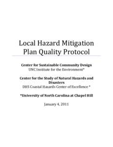 Local	
  Hazard	
  Mitigation	
   Plan	
  Quality	
  Protocol	
   	
    