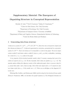 Supplementary Material: The Emergence of Organizing Structure in Conceptual Representation Brenden M. Lake,1,2 Neil D. Lawrence,3 Joshua B. Tenenbaum,4,