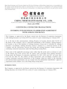 Hong Kong Exchanges and Clearing Limited and The Stock Exchange of Hong Kong Limited take no responsibility for the contents of this Announcement, make no representation as to its accuracy or completeness and expressly d