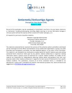 Antiemetics/Antivertigo Agents