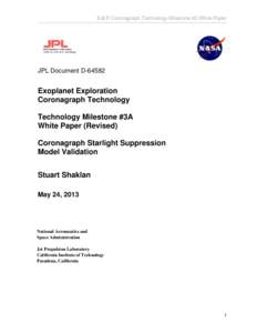 ExEP Coronagraph Technology Milestone #3 White Paper  JPL Document D[removed]Exoplanet Exploration Coronagraph Technology
