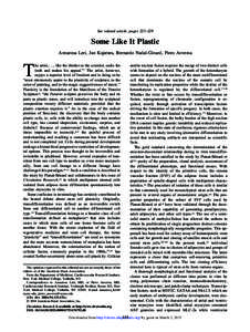 See related article, pages 223–229  Some Like It Plastic Annarosa Leri, Jan Kajstura, Bernardo Nadal-Ginard, Piero Anversa  T