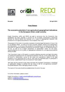 Organisation for an International Geographical Indications Network Brussels  25 April 2012