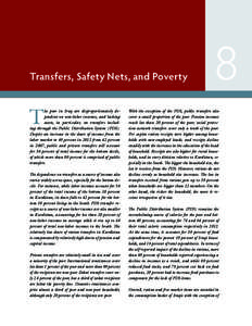 Transfers, Safety Nets, and Poverty  T he poor in Iraq are disproportionately dependent on non-labor incomes, and lacking assets, in particular, on transfers including through the Public Distribution System (PDS).
