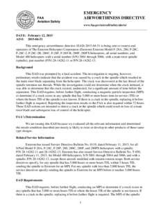EMERGENCY AIRWORTHINESS DIRECTIVE FAA Aviation Safety