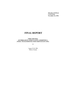 OEA/Ser.L/XVII.4.1 CCP.INovember 16, 1994 FINAL REPORT FIRST MEETING