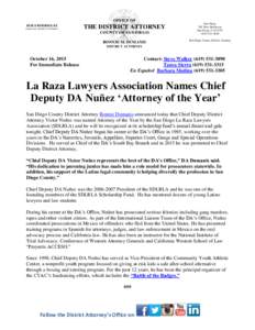 OFFICE OF JESUS RODRIGUEZ ASSISTANT DISTRICT ATTORNEY THE DISTRICT ATTORNEY COUNTY OF SAN DIEGO
