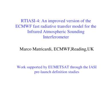 RTIASI-4: An improved version of the ECMWF fast radiative transfer model for the Infrared Atmospheric Sounding Interferometer
