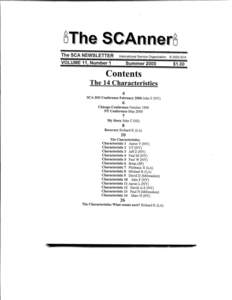 The SCA NEWSLETTER  International Service Organization © 2000 SCA VOLUME 11, Number 1