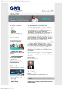 GPM Newsletter – Seminare 2018: PM-Wissen kompakt vermittelt