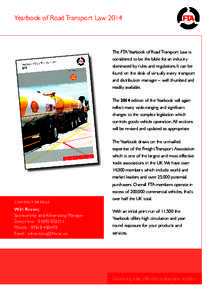 Yearbook of Road Transport Laww– The FTA Yearbook of Road Transport Law is considered to be the bible for an industry dominated by rules and regulations. It can be