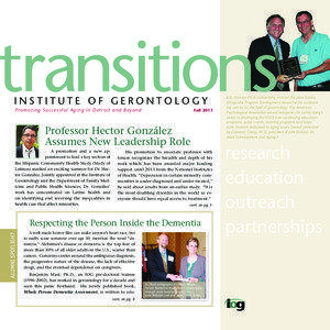 transitions INSTITUTE OF GERONTOLOGY Promoting Successful Aging in Detroit and Beyond