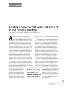 Katherine Mason Lori Goodson & Jim Blasingame  Creating a Space for YAL with LGBT Content