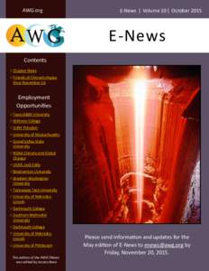 AWG.org  E-News ǀ Volume 10 ǀ October 2015 E-News Contents