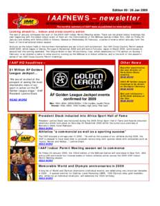 Edition[removed]Jan[removed]IAAF NEWS – newsletter