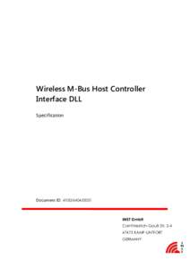 Wireless M-Bus Host Controller Interface DLL Specification Document ID: 