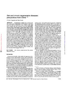 Diet and chronic degenerative perspectives from China3 T Cohn