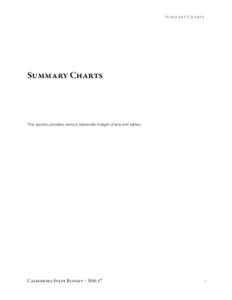 Summary Charts  Summary Charts This section provides various statewide budget charts and tables.