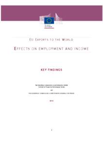 EU exports to the world: effects on employment and income: Key findings