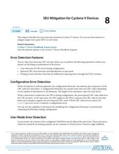 SEU Mitigation for Cyclone V Devices
