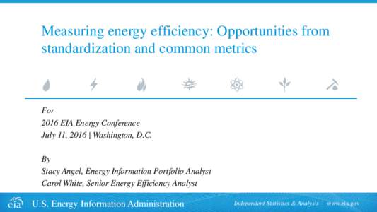 Measuring energy efficiency: Opportunities from standardization and common metrics