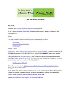 Gluten sensitivity / Gluten-free diet / Non-celiac gluten sensitivity / Gluten / Coeliac disease / Wheat allergy / Gluten-free beer / Gluten-related disorders