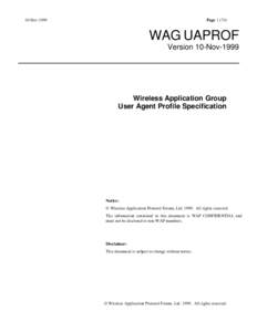 10-Nov[removed]Page[removed]WAG UAPROF Version 10-Nov-1999