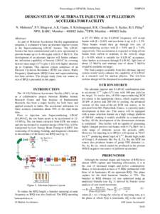 Proceedings of EPAC08, Genoa, Italy  THPP034 DESIGN STUDY OF ALTERNATE INJECTOR AT PELLETRON ACCELERATOR FACILITY