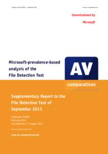 Customer Impact Report – Septemberwww.av-comparatives.org Commissioned by Microsoft