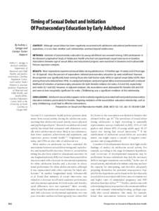 Timing of Sexual Debut and Initiation of Postsecondary Education by Early Adulthood