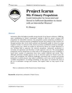 Project Icarus  Module 6.0: Fuel and Fuel Acquisition May 19, 2011