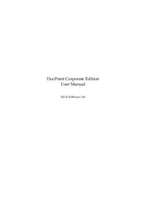 DocPoint Corporate Edition User Manual Do-It Software Ltd i Product names mentioned in this document are trademarks of their respective manufacturers and are