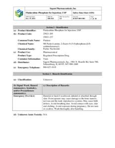 Sagent Pharmaceuticals, Inc.  Fludarabine Phosphate for Injection, USP Safety Data Sheet (SDS)