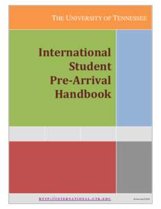THE UNIVERSITY OF TENNESSEE  International Student Pre-Arrival Handbook