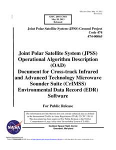 NPOESS / Technical communication / Earth / Spacecraft / European Drawer Rack / Algorithm / Specification / Spaceflight / Joint Polar Satellite System / National Oceanic and Atmospheric Administration