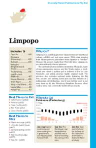 ©Lonely Planet Publications Pty Ltd  Limpopo Why Go? Capricorn .................... 400 Polokwane